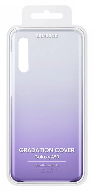 Gyári tok, Samsung Galaxy A50, Gradation cover, műanyag hátlap, lila átmenetes, bliszteres, OSAM-EF-AA505CVEG