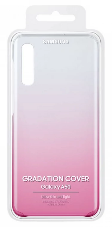 Gyári tok, Samsung Galaxy A50, Gradation cover, műanyag hátlap, rózsaszín átmenetes, bliszteres, OSAM-EF-AA505CPEG