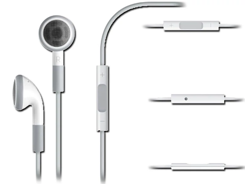 Headset, Apple Iphone 4, 4S, sztereó fülhallgató, fehér, hangerő gombos, gyári, /MB770GA/, csomagolás nélküli