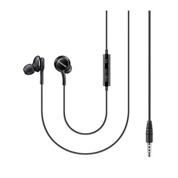 Headset, Samsung, /EO-IA500BBE/, sztereó, 3.5mm jack csatlakozóval, felvevőgombos, hangerőszabályzós, fekete, gyári, csomagolás nélküli