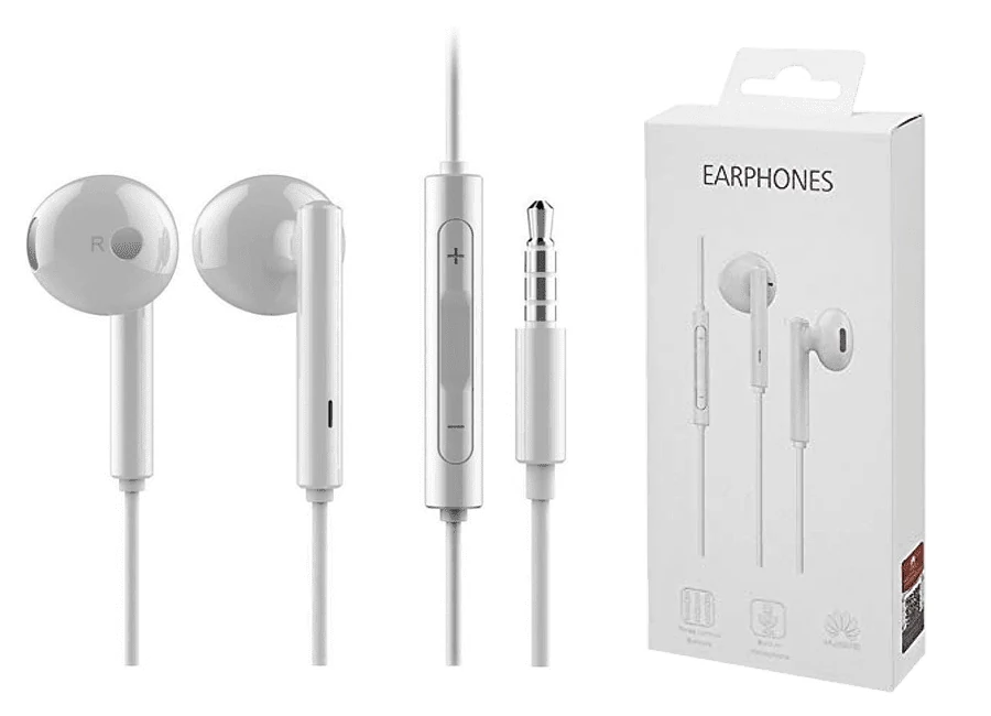 Headset, Huawei, AM115, felvevőgombos, 3.5mm jack csatlakozóval, sztereó, fehér, gyári, bliszeres 	