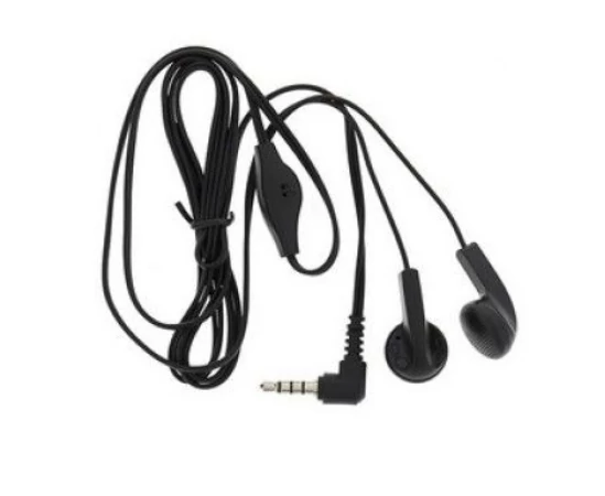 Headset, Alcatel, sztereó, 3.5mm jack, gyári, fekete, csomagolás nélküli