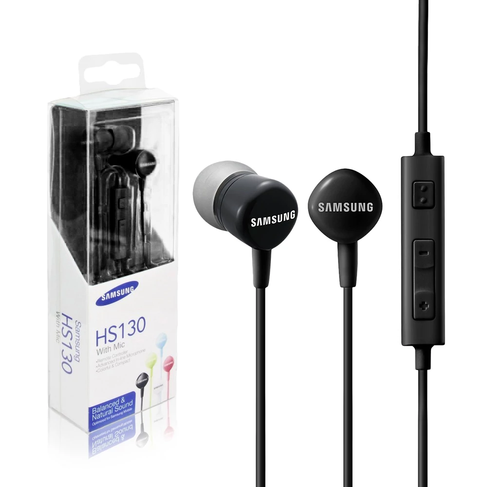 Headset, Samsung, /EO-HS1303BEGWW/, sztereó, felvevőgombos, hangerőszabályzós, 3.5mm jack csatlakozóval, fekete, gyári, bliszteres