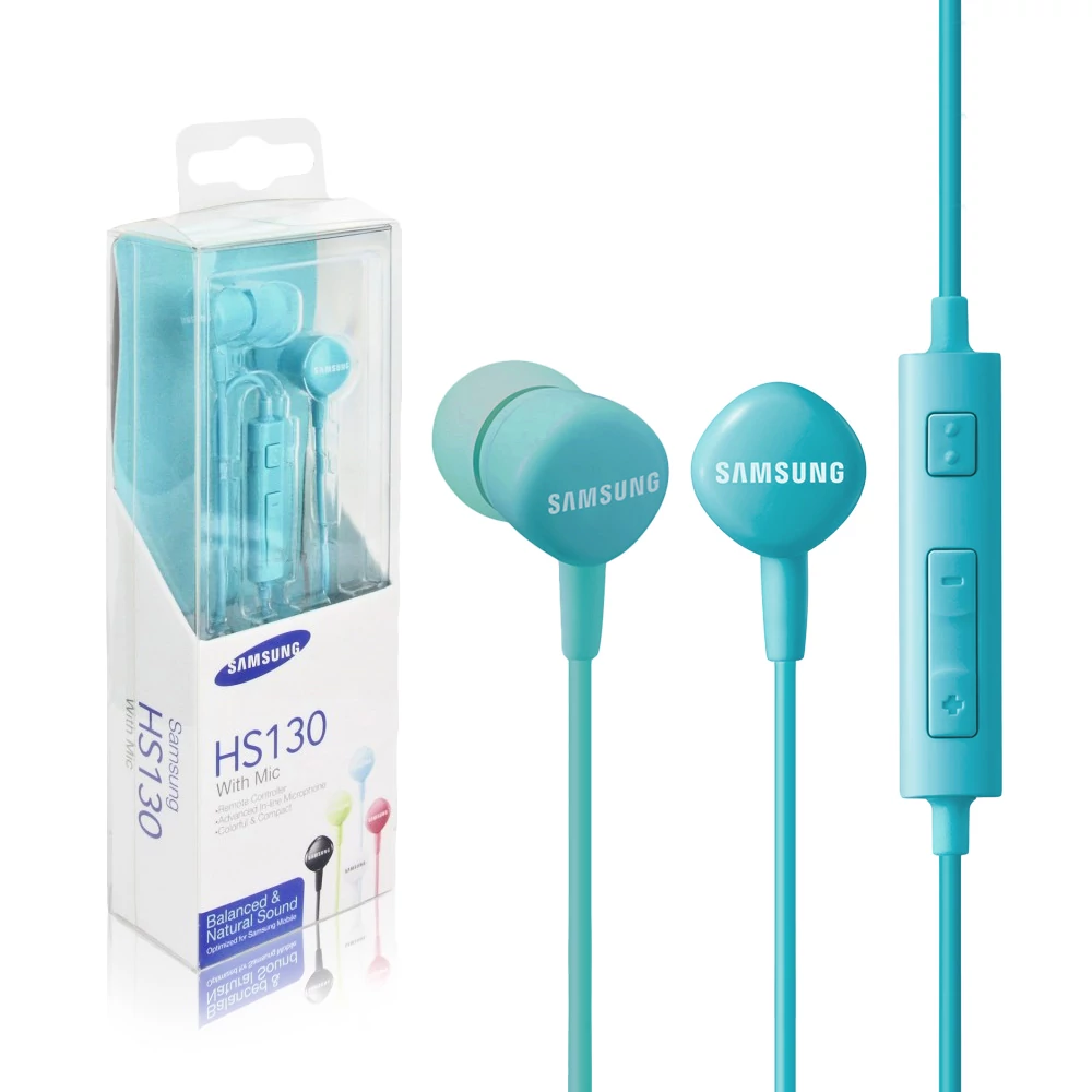 Headset, Samsung, /EO-HS1303LEGWW/, sztereó, felvevőgombos, hangerőszabályzós, 3.5mm jack csatlakozóval, kék, gyári, bliszteres