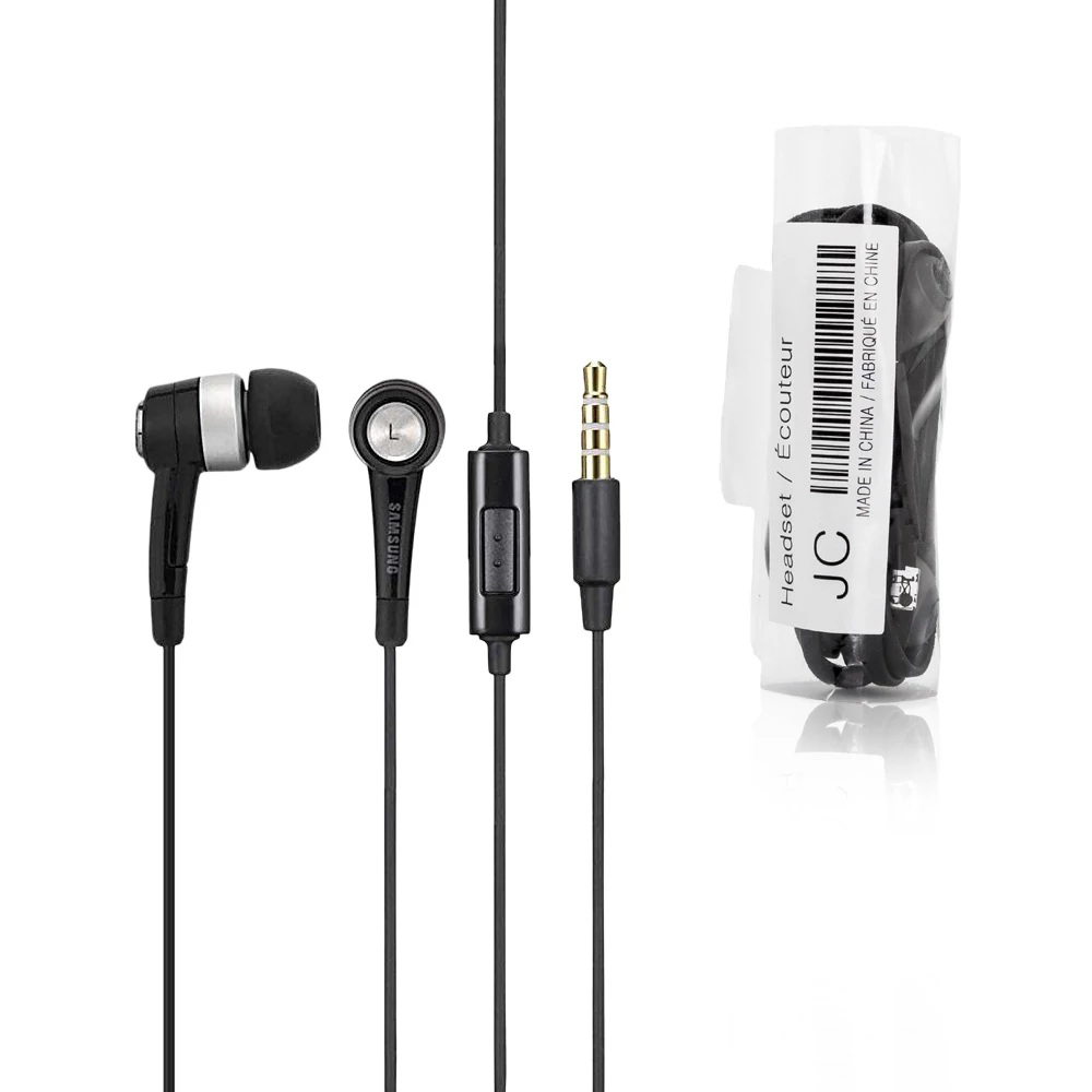Headset, Samsung, /EHS44ASSBE/, sztereó, felvevőgombos, 3.5mm jack csatlakozóval, fekete, gyári, csomagolás nélküli