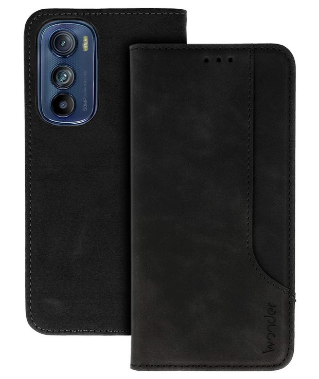 Tok, Wonder Prime, oldalra nyíló mágneses ECO bőr, Samsung Galaxy S24, fekete, (szilikon belsővel), egy külső és négy belső zsebbel, bliszteres