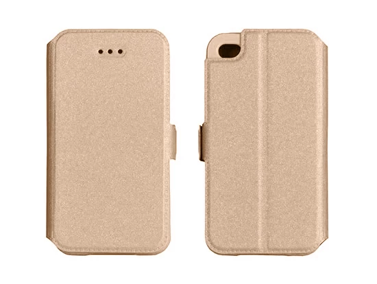 Tok, oldalra nyíló flip tok, Apple Iphone XS Max, arany, flexi, csomagolás nélkül