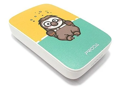 Power Bank, Remax PPL-23, 10000mAh, USB csatlakozó, micro USB, lajhár mintás, bliszteres