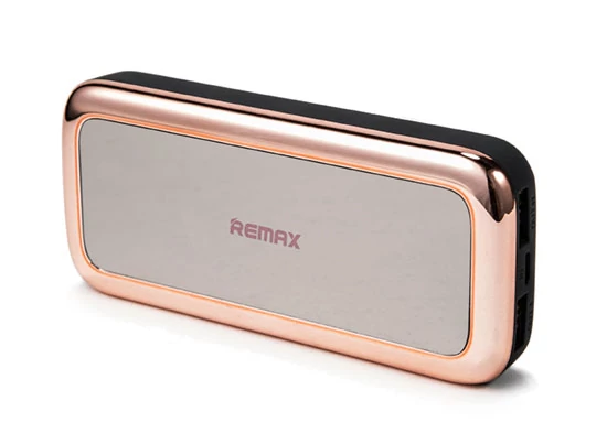 Power Bank, Remax Mirror, 10000mAh, 2 USB csatlakozó, micro USB, RPP-36, rózsaszín