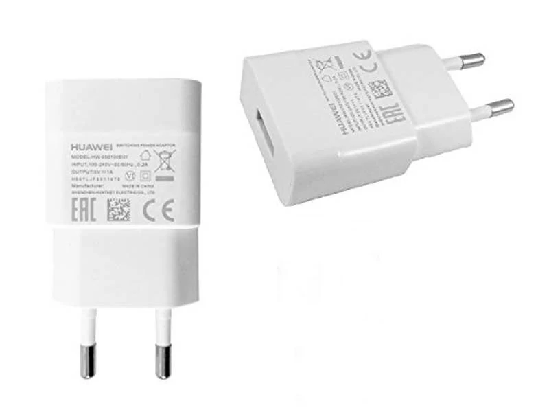 Töltő, hálózati, Huawei töltőfej /HW-050100E01/, 1A, gyári, fehér, csomagolás nélküli 