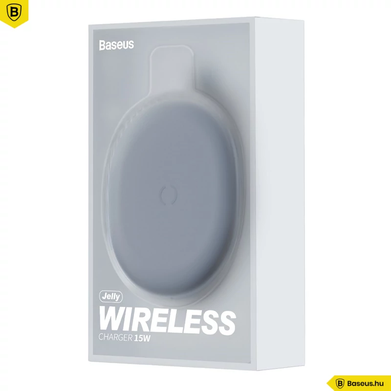 Töltő, Baseus Jelly WXGD-01, vezeték nélküli indukciós töltő, 15W, fekete, bliszteres