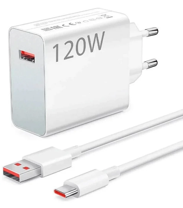 Töltő, Xiaomi töltőfej 120W /MDY-13-EE/, USB - Type-C kábellel, 6A, gyorstöltő, gyári, fehér, csomagolás nélküli