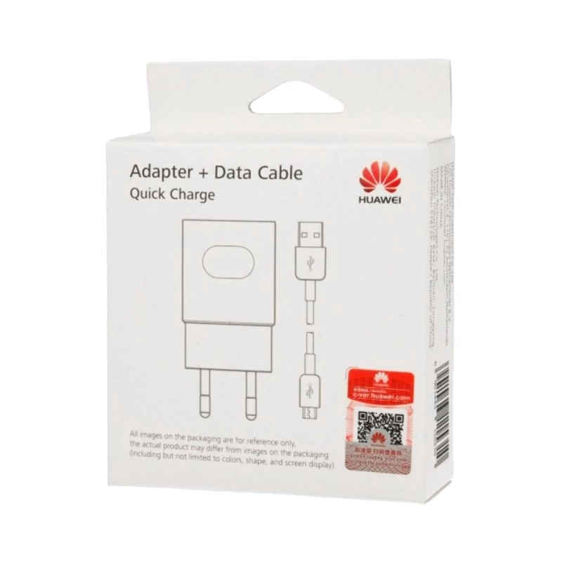 Töltő, hálózati, Huawei AP-32, QuickCharge, Micro USB kábel, 2A, gyorstöltő, gyári, fehér, bliszteres