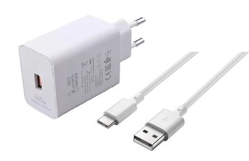 Töltő, hálózati, Huawei /HW-110600E00/, SuperCharge, 66W, USB-A kimenet, kábel /AP71/, 5A, (TYPE-C) gyári, fehér, csomagolás nélkül
