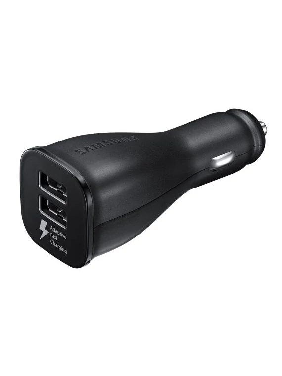 Töltő, Samsung gyári autós töltőfej (EP-LN920U), 2 USB bemenettel, 2000mAh, gyorstöltő, fekete