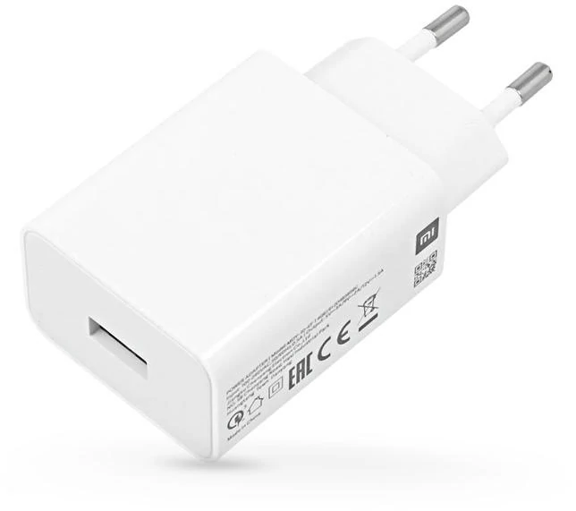 Töltő, hálózati, Xiaomi töltőfej /MDY-10-EF/, 18W,  USB bemenettel, 3A, Quick Charge 3.0 gyorstöltő, gyári, fehér, csomagolás nélküli 