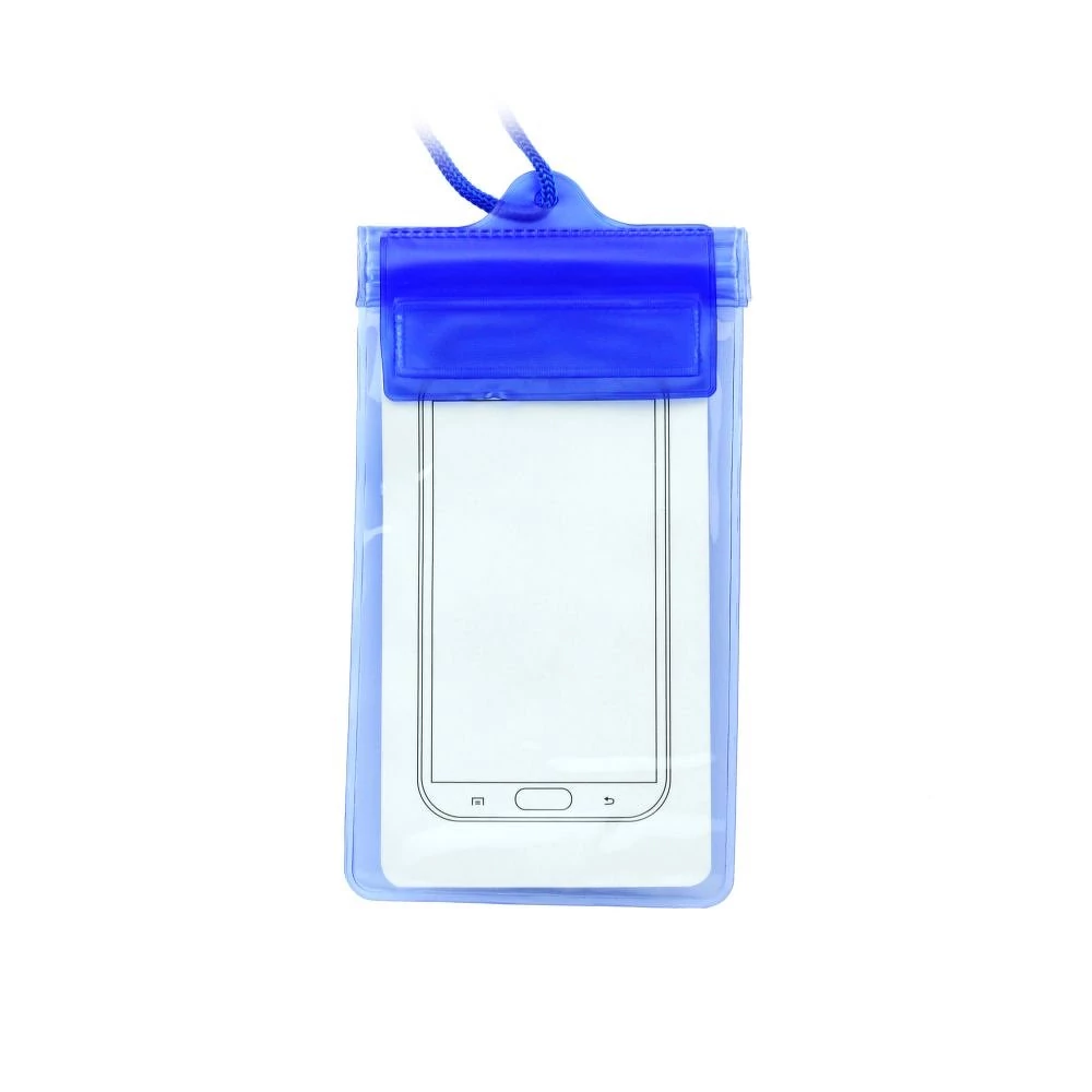 Tok, Waterproof vízálló telefon tok 3 simítózárral+tépőzár, karpánt, nyakpánt, univerzális, kék